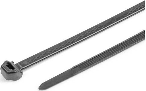 HellermannTyton Kabelbinder S50ROS-PP-BK Schwarz 200 mm Breite: 20,0 mm, Tiefe: 4,90 mm, 1000 Stück - Bild 1