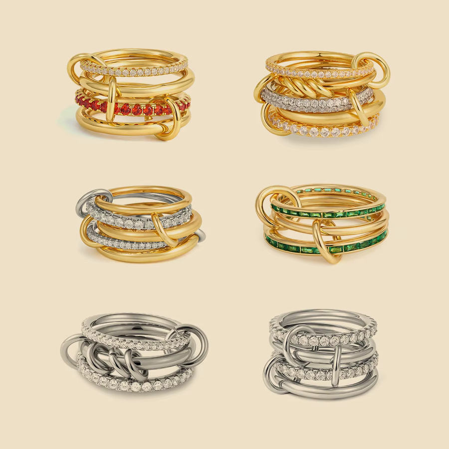 amofa Ringe, Gold, Zirkonia, Damen - Bild 1