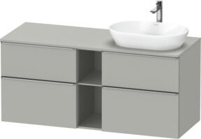 Duravit Waschtischunterschrank D-Neo in Grau Matt mit Türen und offenen Regalen, Breite: 140 cm, Tiefe: 55 cm, Höhe: 66,4 cm - Bild 1