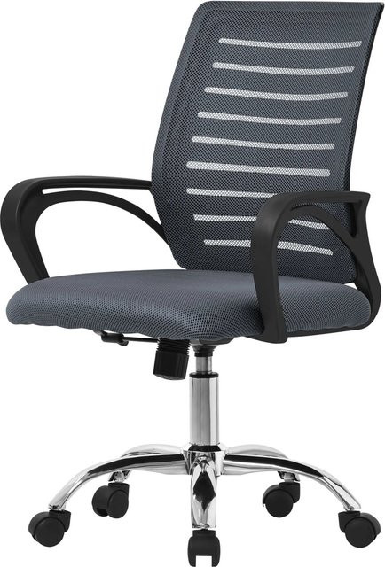 ML-Design Ergonomischer Bürostuhl in Grau mit Armlehnen, Netzgewebe und Rollen - Bild 2