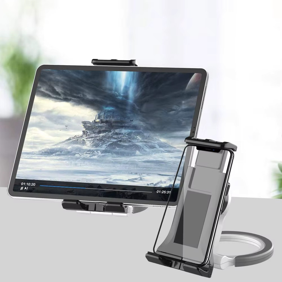 Maerknon Einstellbare Tablet und Smartphone Halterung in Schwarz, Klappbarer Wand- und Desktop-Ständer für iPad, iPhone, Huawei und Xiaomi - Bild 2