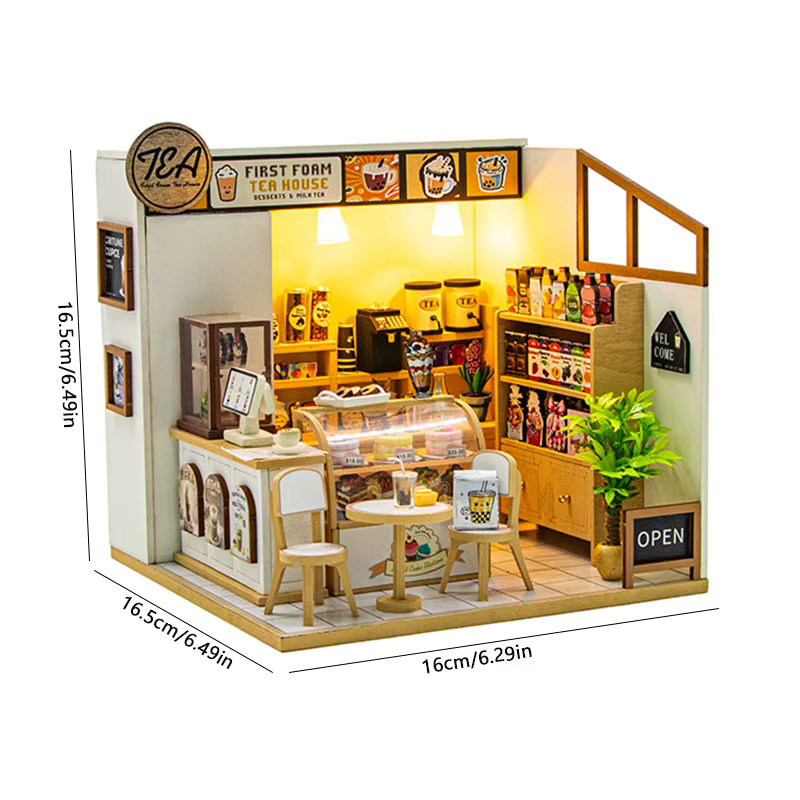 zuuton DIY Mini Puppenhaus Modellbau Kit, Holz, 3D Puzzle - Bild 5