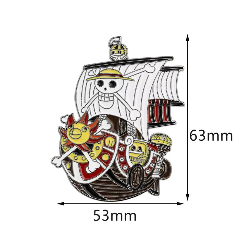 Bandai Brosche Piratenschiff, Metall, Emaille, Unisex - Bild 2