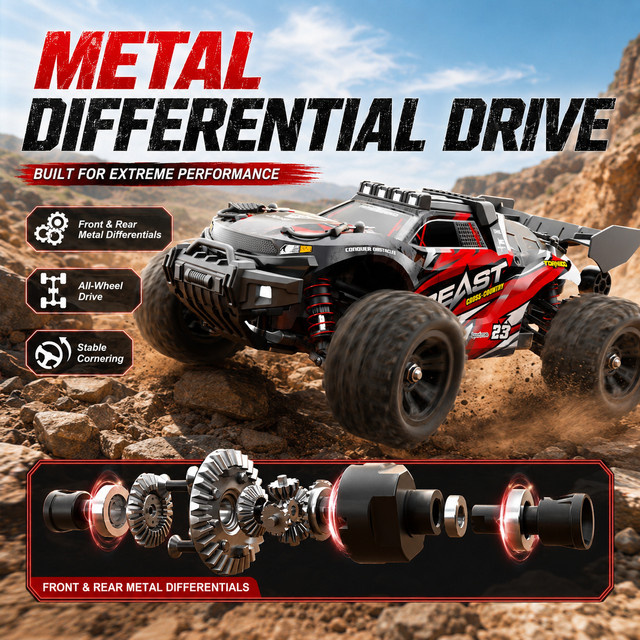 ZNLYRION RC Auto Monster Truck Offroad, 1:18 Maßstab, mit Metallchassis, LED-Lichtern, ab 14 Jahren - Bild 1