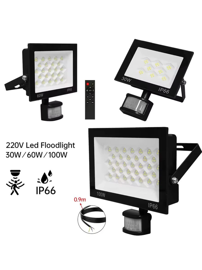 Asign LED-Flutlicht mit PIR-Bewegungssensor und IR-Fernbedienung, IP66 wasserdichter Außen-Strahler für den Garten, Schwarz - Bild 6
