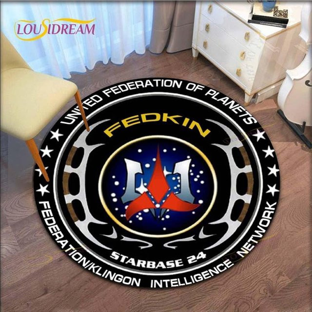 Runder Teppich mit Star Trek Logo Muster von YangJOJO, Mehrfarbig, Durchmesser: 120 cm - Bild 1