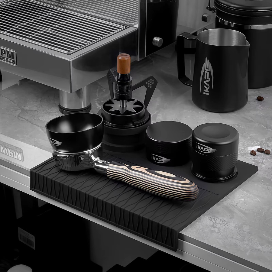 IKAPE Espresso-Manipulationsmatte aus Silikon in Schwarz für deine Tamp-Station - Bild 3
