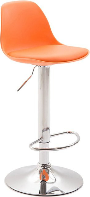 TPFLiving Barhocker Kilian in Orange mit Kunstleder und Metallgestell in Chromoptik, B/T/H: 39 x 43 x 104 cm - Bild 1