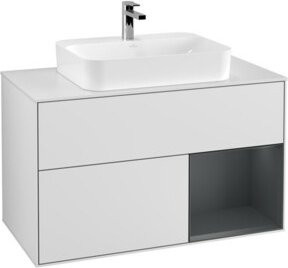 V&B Finion Waschtischunterschrank mit LED-Beleuchtung in Weiß lackiert, Breite: 100 cm - Bild 1