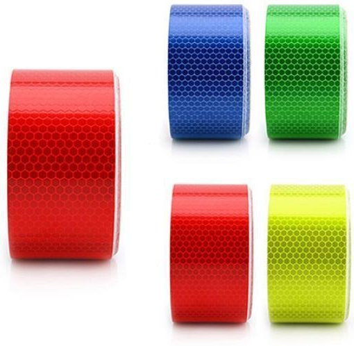 Sanwood Car Reflektierendes Sicherheitswarnband als Karosserieaufkleber, 1 Rolle, 3 m, Rot/Mehrfarbig - Bild 1