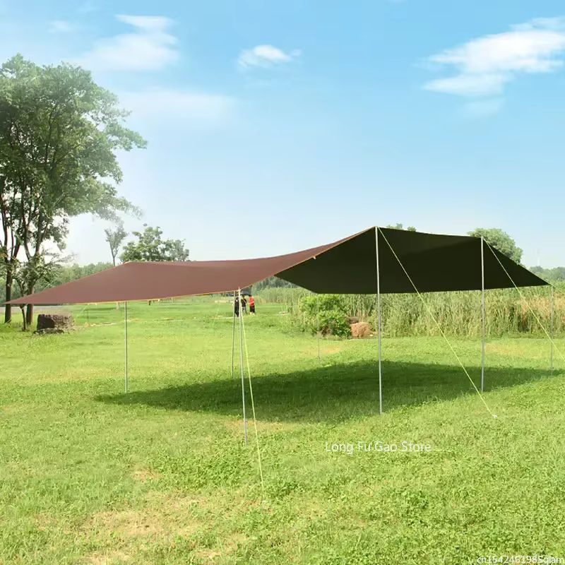 Wasserdichte Outdoor-Camping-Sonnenschutzplane aus Oxford-Gewebe in Silber, B x B: 6 x 8 m - Bild 3