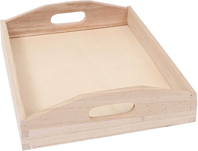 Rico Design Tablett rechteckig in Beige und Sand, B/T/H: 23 x 6 x 17,5 cm - Bild 1