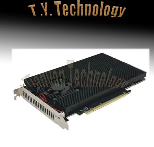 Hua Lai Jie PCIe 3.0 x16 PLX8747 auf 4-Port M.2 NVMe SSD Erweiterungskarte in Schwarz - Bild 1
