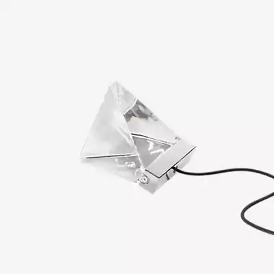 Fabbian Tripla Tischleuchte LED aus Glas in Transparent mit silbernen Details - Bild 1