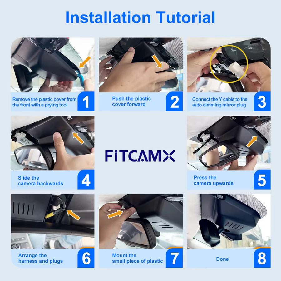 FITCAMX Dashcam im Factory Style Design für Hyundai Kona N Electric EV mit 4K UHD Frontkamera und 1080P Rückkamera inklusive WIFI App, Schwarz - Bild 3