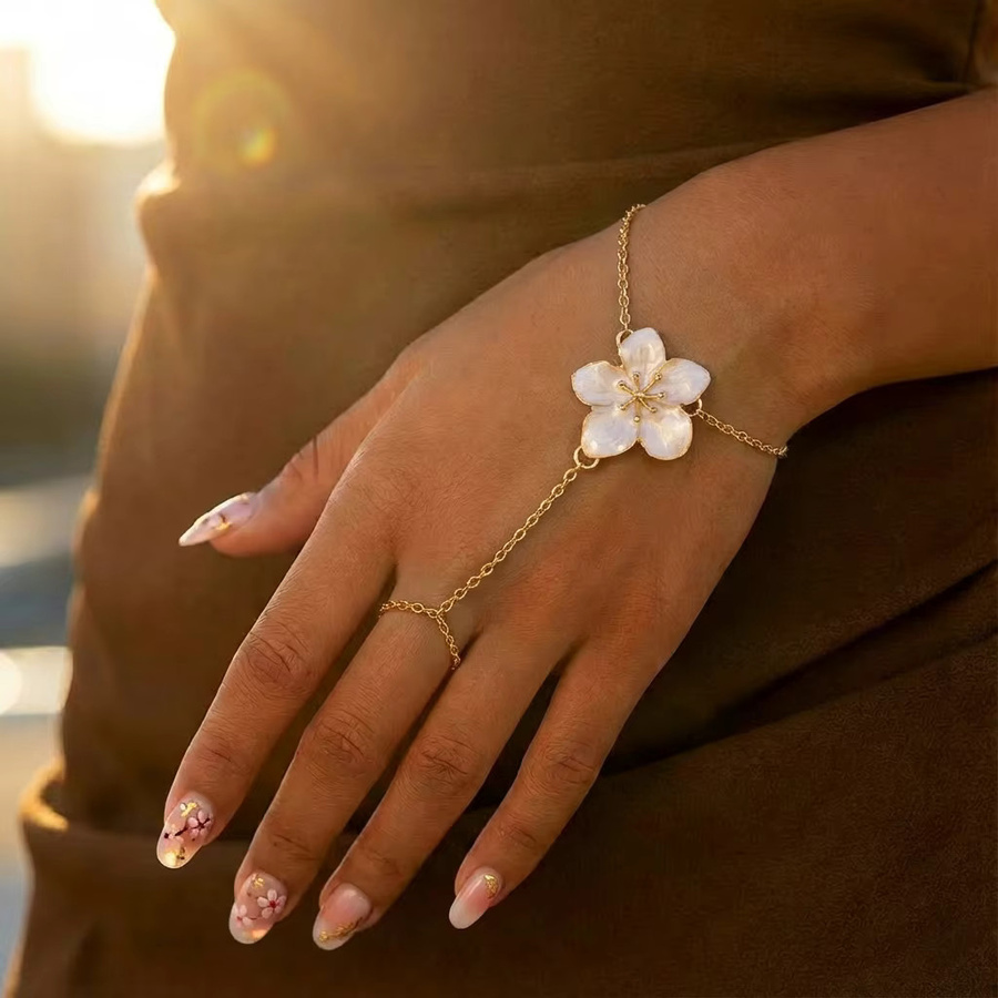 Rinhoo Handkette, Blumen, Gold, Damen - Bild 2