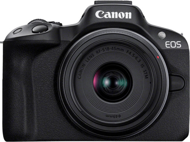 Canon EOS R50 spiegellose APS-C Kamera mit RF-S 18-45mm Objektiv in Schwarz - Bild 1