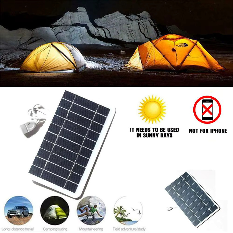 Tragbares Solarpanel 5V 2W mit USB-Anschluss für Powerbank und Smartphone, ideal für Outdoor und Camping - Bild 3