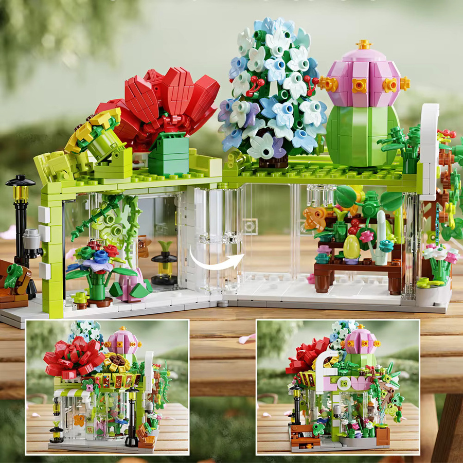CETYL Kreatives Baustein-Set Ecke Blumenladen mit 741 Teilen, Mehrfarbiges pädagogisches Spielzeug für Experten ab 6 Jahren - Bild 4