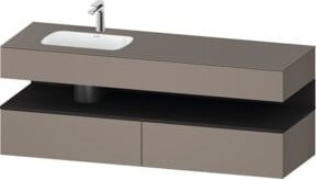 Duravit Einbauwaschtisch-Möbel-Set Qatego in Grau, B/T/H: 160 x 50 x 60 cm - Bild 1