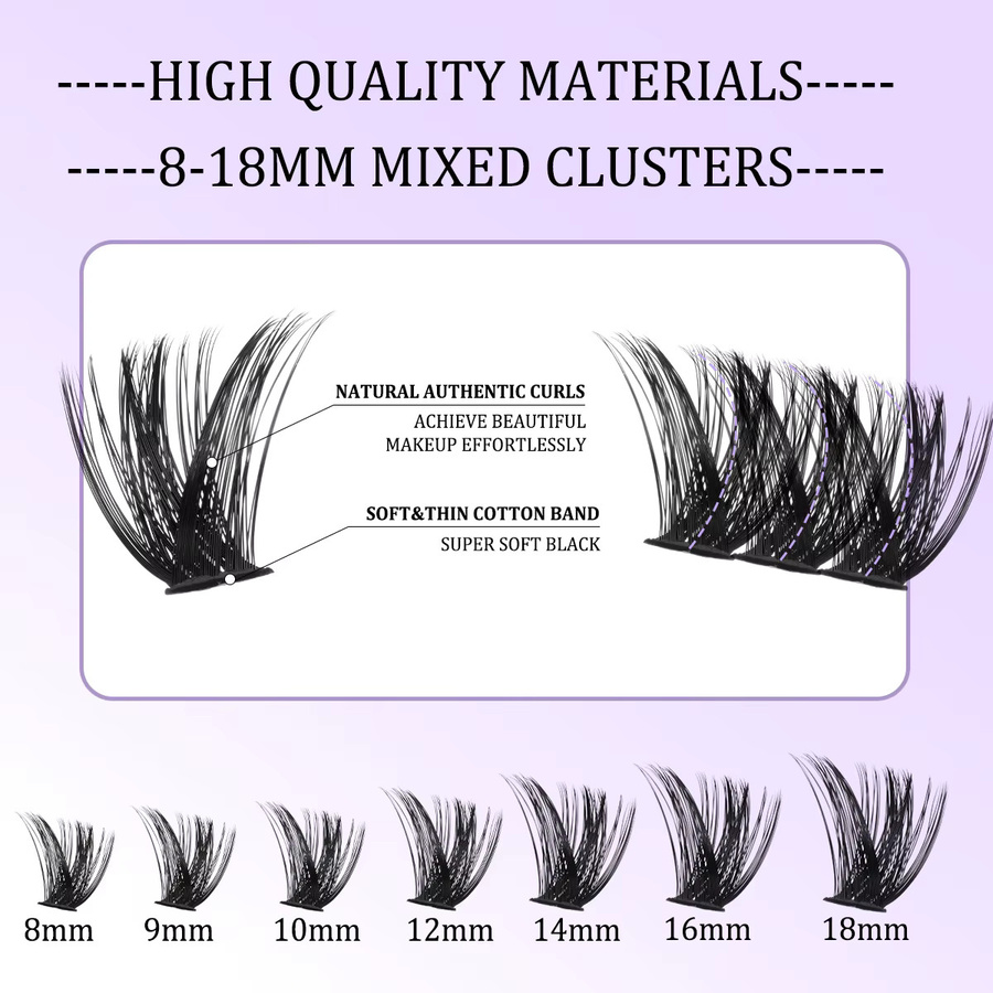 ISEEN Wimpern-Cluster-Set, Natürliche Einzelwimpern für DIY-Wimpernverlängerung - Bild 3