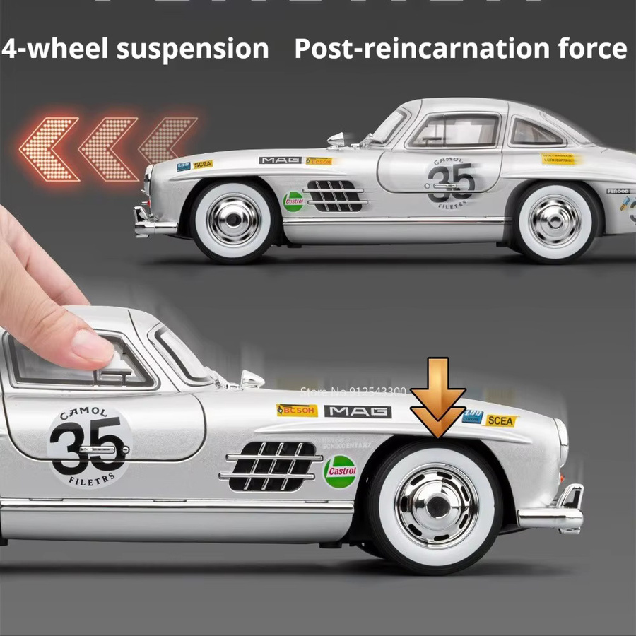 RMZ city 300SL 500K Automodell-Spielzeug, 1:18, mit Licht und Sound, Rot - Bild 4