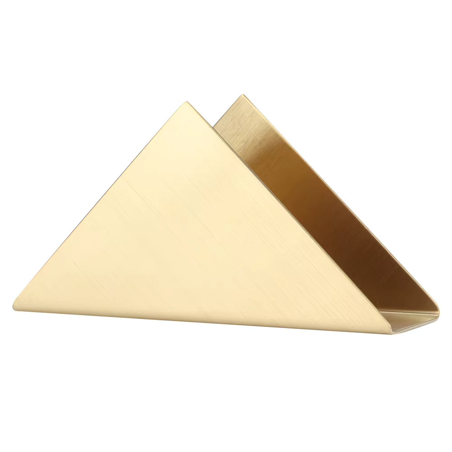 Qiilu Dreieckiger Servietten- und Papierhandtuchhalter aus Edelstahl in Gold - Bild 2