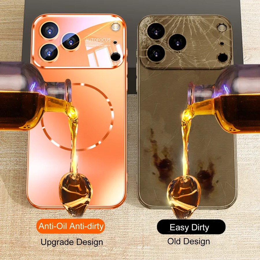 Aierkeba Matte AG Nano Handyhülle mit harter Rückseite und Magnetfunktion für MagSafe, kompatibel mit iPhone 17 16 15 14 Pro Max, Pink und Orange - Bild 6