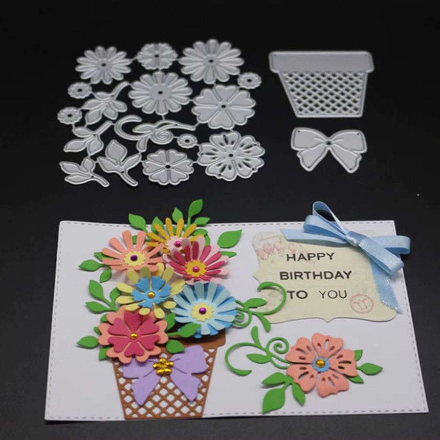 Metall Stanzformen Blumentopf Schablonen für Scrapbooking und dekorative Prägung - Bild 2