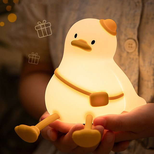 GGBEE Ente Silikon Nachtlicht LED Tischlampe für Kinderzimmer und Schlafzimmer - Bild 1