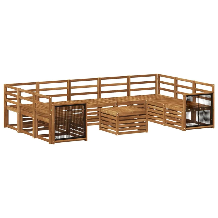vidaXL Sofagarnitur aus Massivholz Akazie in Braun mit modernem Latten-Design - Bild 2