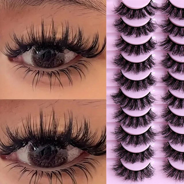 JIEFUXIN Künstliche Wimpern, 10 Paar, Black, Unisex - Bild 1