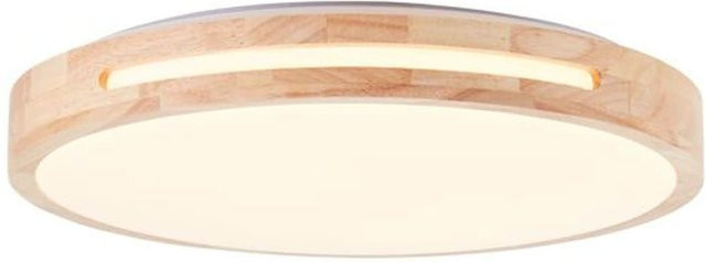 BRILLIANT Woodbury LED Deckenleuchte rund in Holz hell und Weiß, Durchmesser: 39 cm, 24W, 2100lm, 2800K - Bild 1