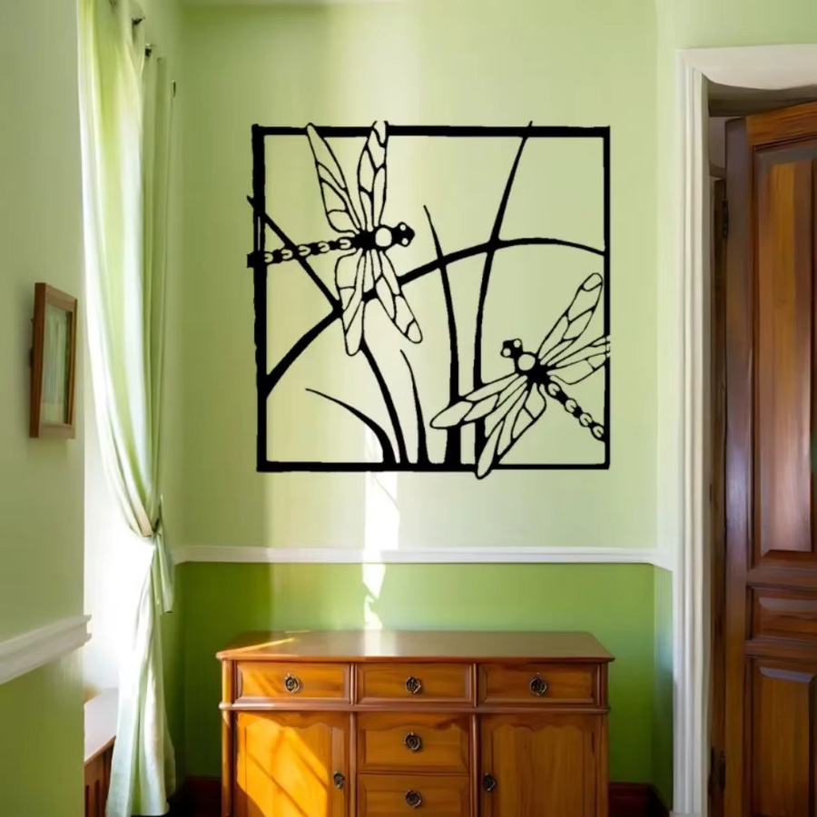 CIFBUY Rustikale Metall-Wandkunst Libelle in Schwarz als lasergeschnittene Eisen-Dekoration - Bild 5