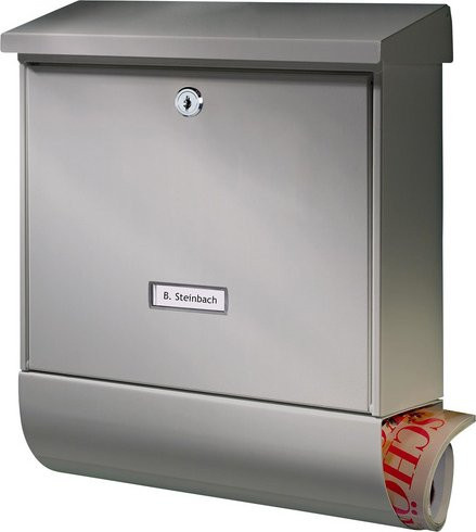 Burg Wächter Briefkasten Nordland aus Stahl in Silber, B/H/T: 42,5 x 38,0 x 11,5 cm - Bild 1
