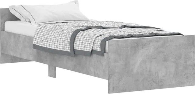 vidaXL Bettgestell aus Holzwerkstoff und Kiefernholz in Betongrau, B/T/H: 75 x 190 cm - Bild 1