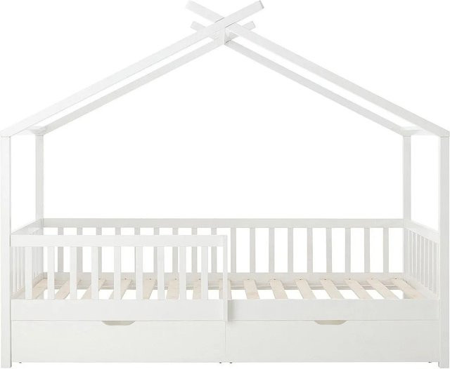 Vente-unique Kiralio Hüttenbett für Kinder in Weiß aus Kiefer und MDF mit Schubladen - Bild 1