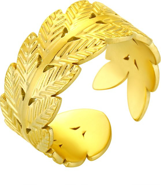 QIAMNI Ring, Edelstahl, Gold, Unisex - Bild 1