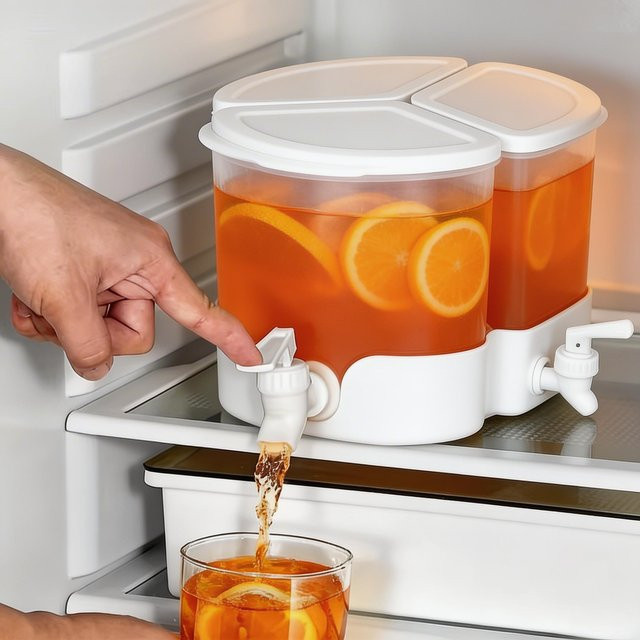 Willstar Getränkespender mit 3 Fächern und auslaufsicherem 360 Grad drehbarem Wasserhahn, 1,1 l und 5,1 l Volumen - Bild 1