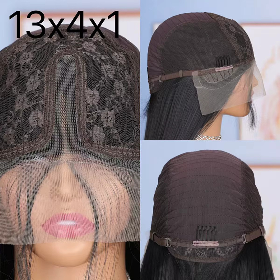 Synthetische Lace Front Perücke, Body Wave, 13x4x1 HD, Burgunderrot, Honigblond, Ingwerfarbe - Bild 4
