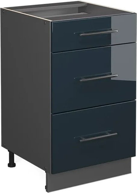 Vicco Schubladenunterschrank Fame-Line Anthrazit Dunkelblau Hochglanz Breite: 50 cm - Bild 1