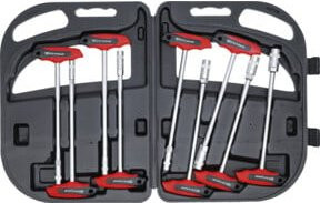 BGS Do it yourself Steckschlüssel-Satz mit T-Griff 7881, 9-teilig, SW 6 - 14 mm, rot - Bild 1