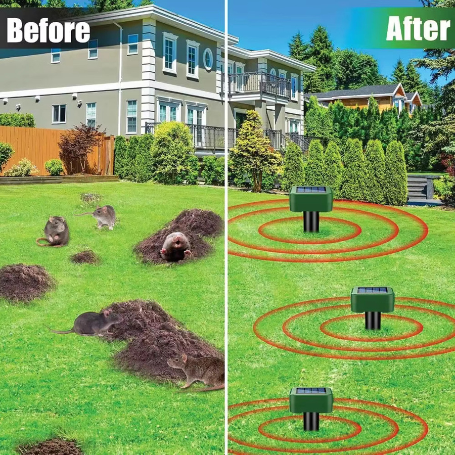 NOCCLILI Solarbetriebener Ultraschall-Tiervertreiber Wasserdichter Outdoor-Repeller für Nagetiere, Schlangen, Katzen, Hunde und Wölfe - Bild 5