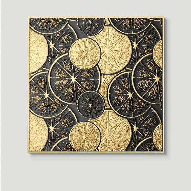 TPFLiving Leinwandbild Nordic Art Abstrakte Quadrate in Gold und Schwarz, Kunstdruck ohne Rahmen, B/H: 30 x 30 cm - Bild 1