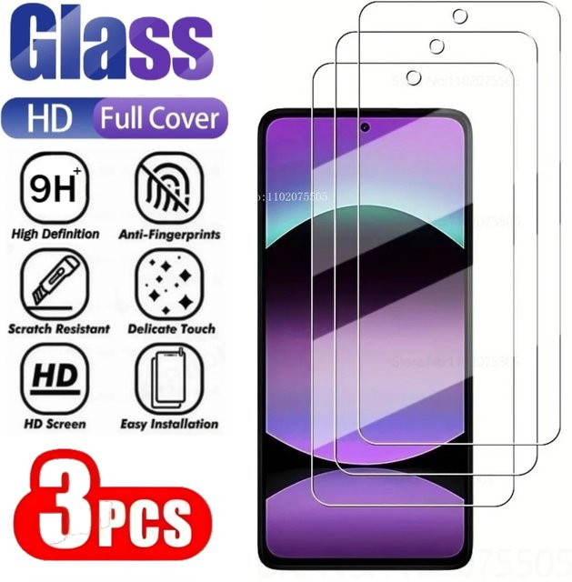 3 Stück DIXSG Ultra HD Displayschutzfolie aus gehärtetem Glas für Redmi Note 14 5G 13 12 Pro 14S 12S 11S 15C 15 14R 14C 13 12C 10A 9A in Transparent - Bild 1