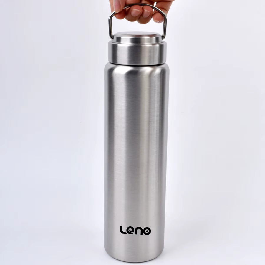 Leno Edelstahl Sport-Wasserflasche aus Metall in Silber, 400 ml - Bild 3