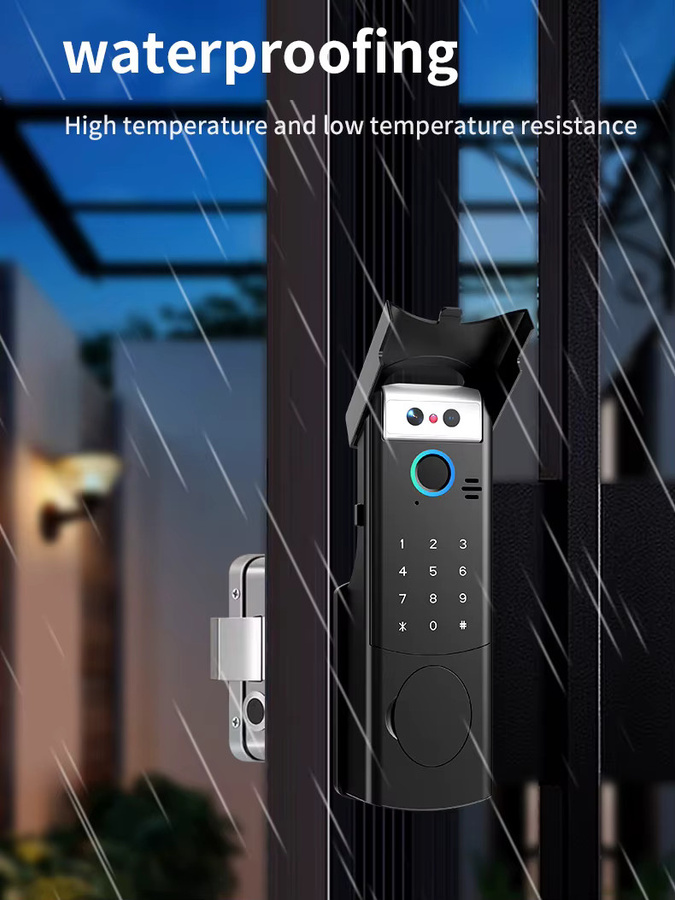 ZhdCookey Smart Türschloss mit Video-Intercom, 3D-Gesichtserkennung, Fingerabdruck, Passwort, IC-Karte und Tuya Smart Home App Anbindung, wasserdicht, in Schwarz oder Silber - Bild 7