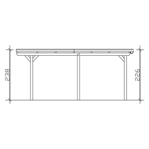 Skan Holz Carport Emsland aus Fichte Leimholz in Schiefergrau mit flacher Dachform, B: 354 cm, T: 604 cm, H: 238 cm - Bild 3