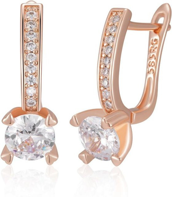 Hängeohrringe Roségold, Zirkonia, Damen - Bild 1