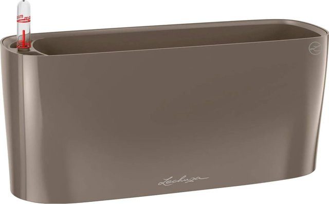 Lechuza Pflanzgefäß Delta 10 Tabletop in Taupe Hochglanz, Höhe: 11 cm, Breite: 30 cm, Tiefe: 30 cm - Bild 1